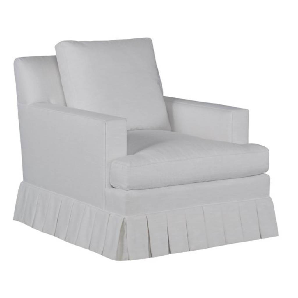 Poppy Swivel Chair with Box Pleat Skirt - Noble Designs