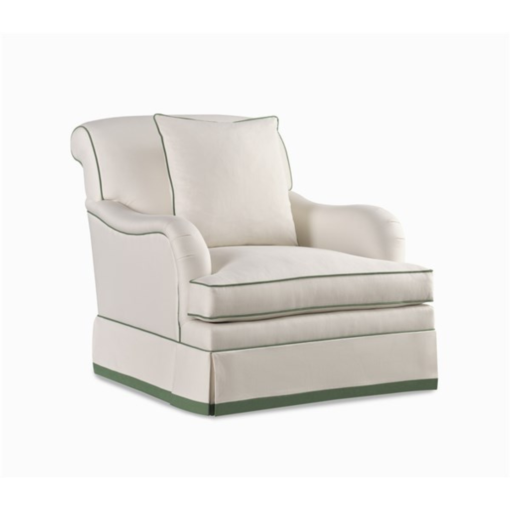 Lilac Swivel Chair with Tailored Skirt - Noble Designs