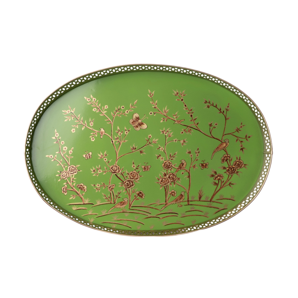 Moss Green Round Pierced Tray - Noble Designs