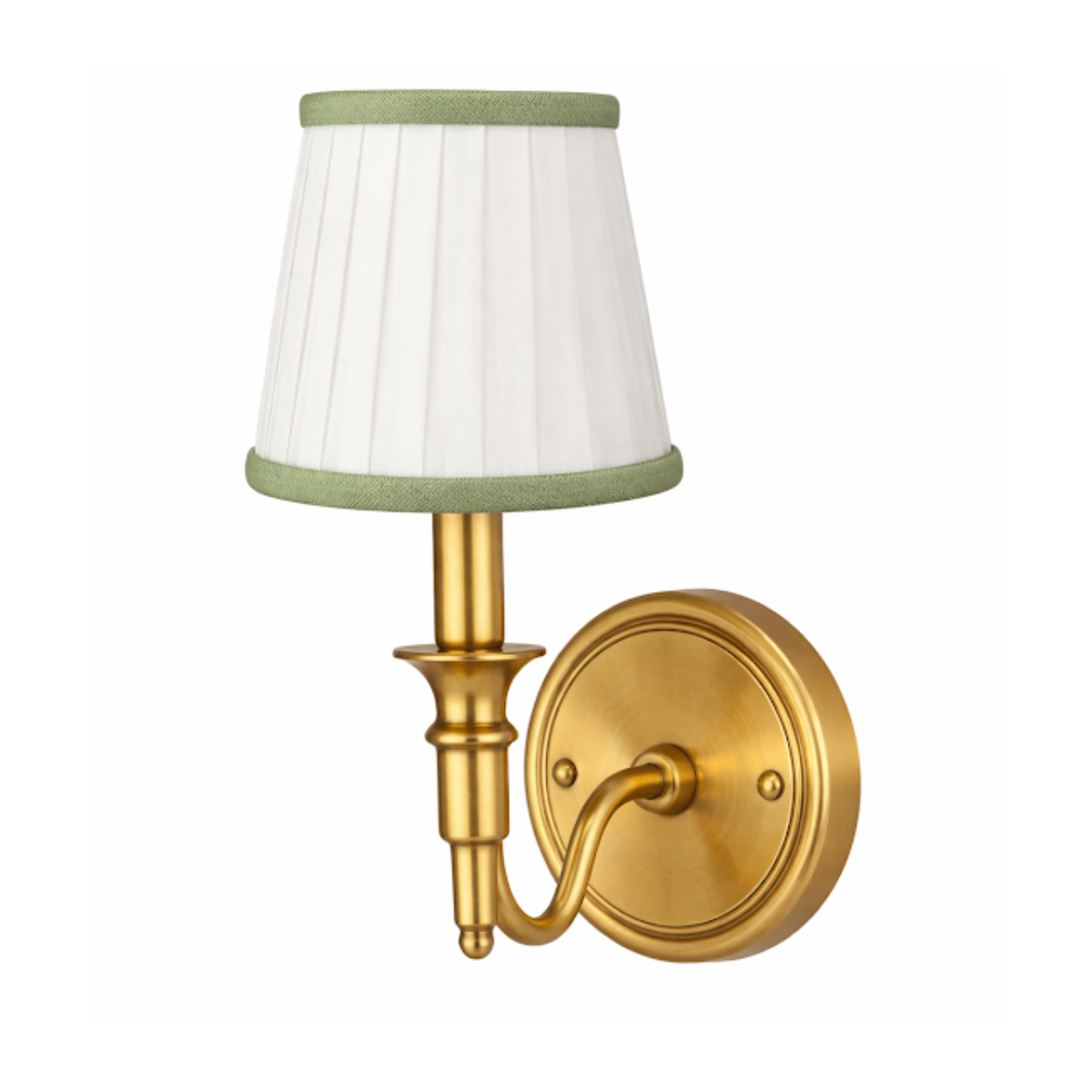 White & Green Trim Sconce Shade - Noble Designs
