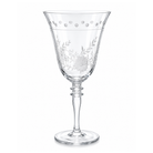 Garden Blossom Etched Glass Wine Glass, Set of 4