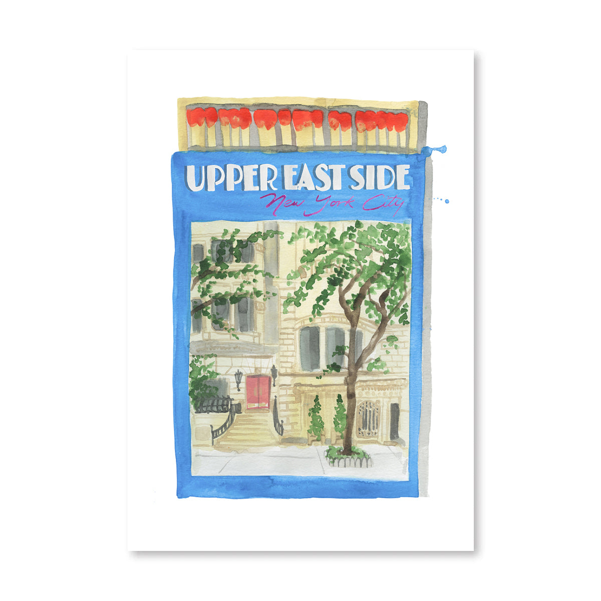 Upper East Side NYC Matchbook Art Print-Noble Designs