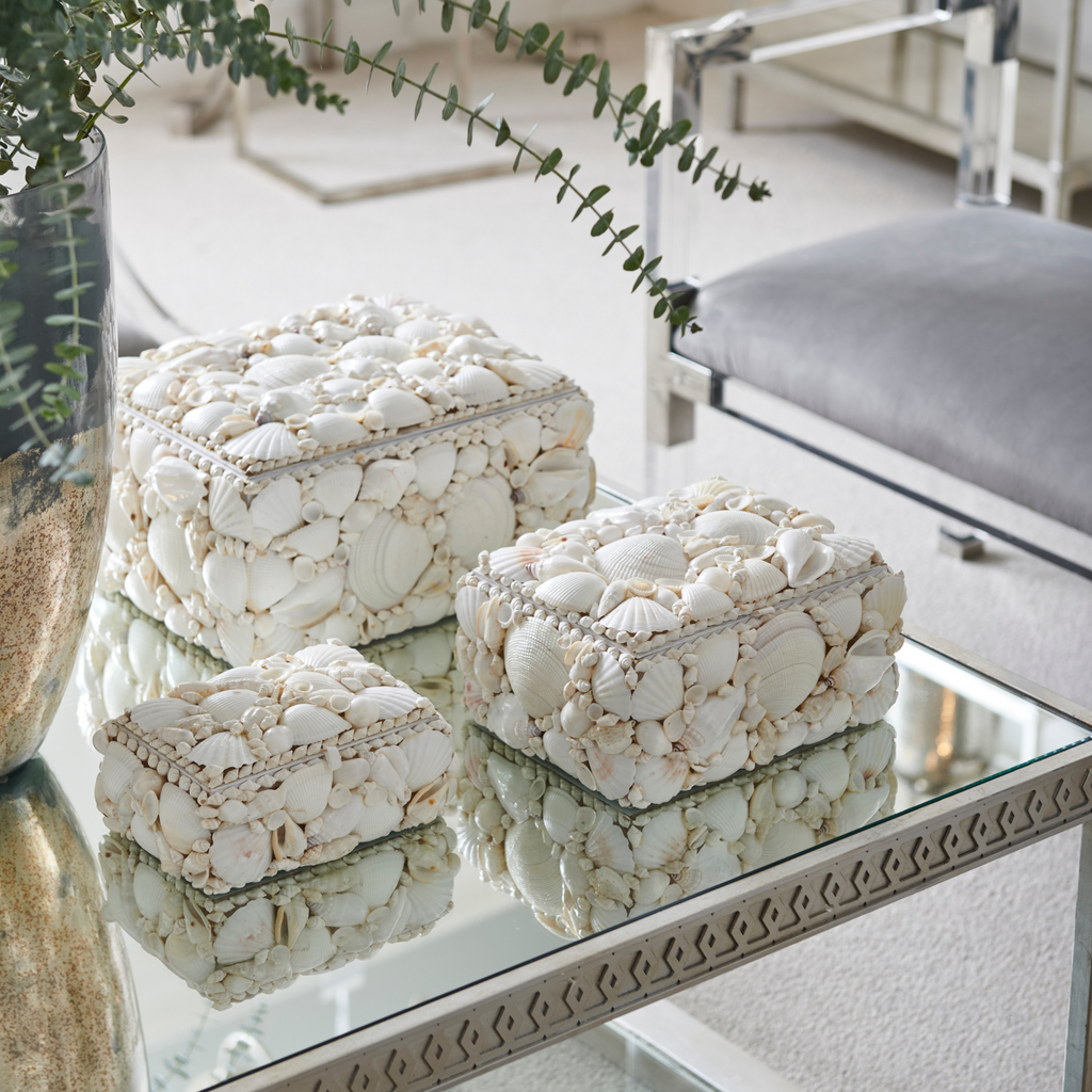 White Shell Boxes, Set of 3 - Noble Designs2