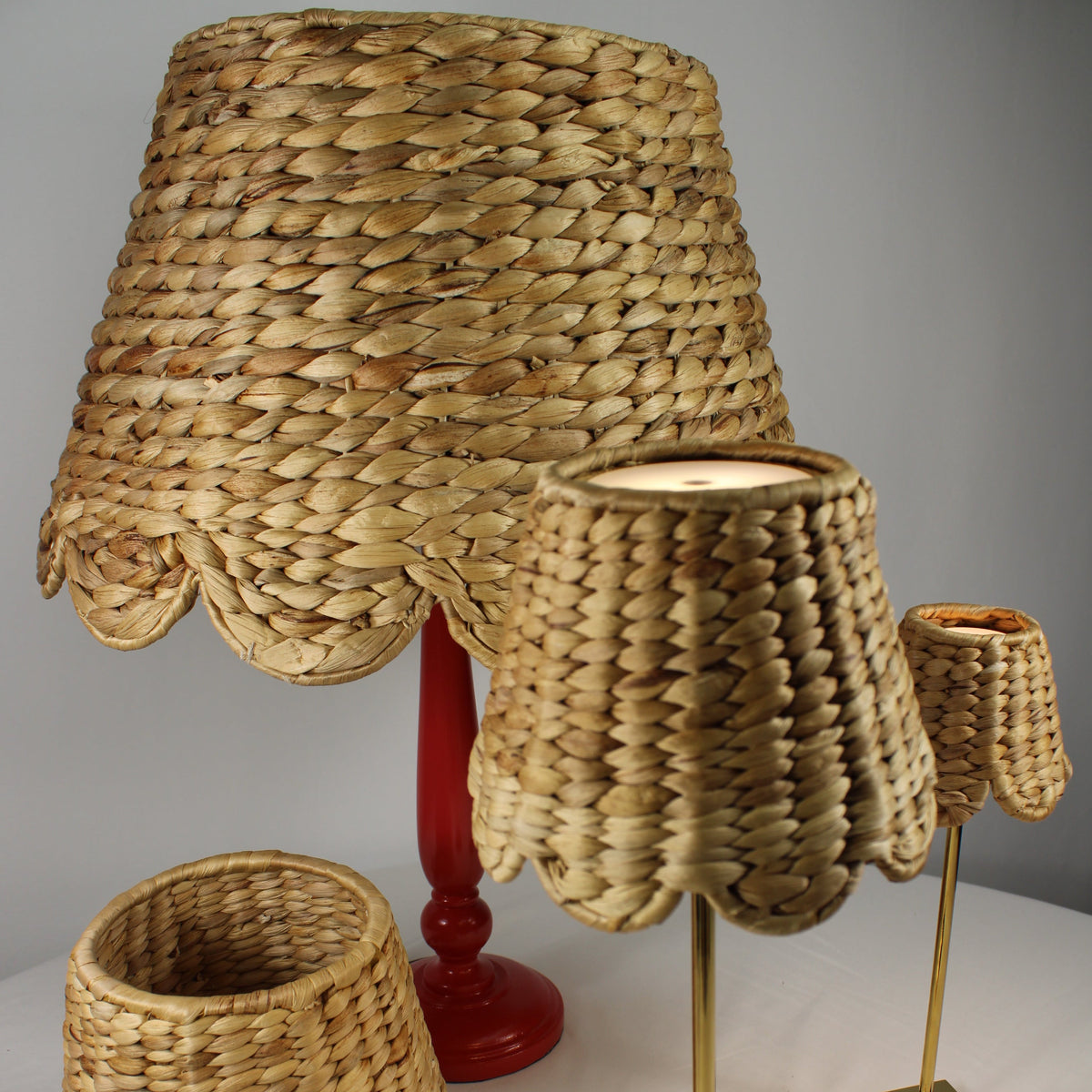 XXL Water Hyacinth Shade Cover - Scalloped in Natural-Noble Designs