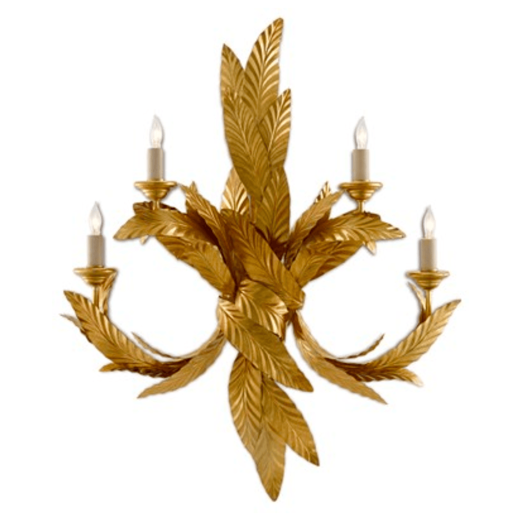 Apollo Gold Twisted Leaf Wall Sconce - Noble Designs