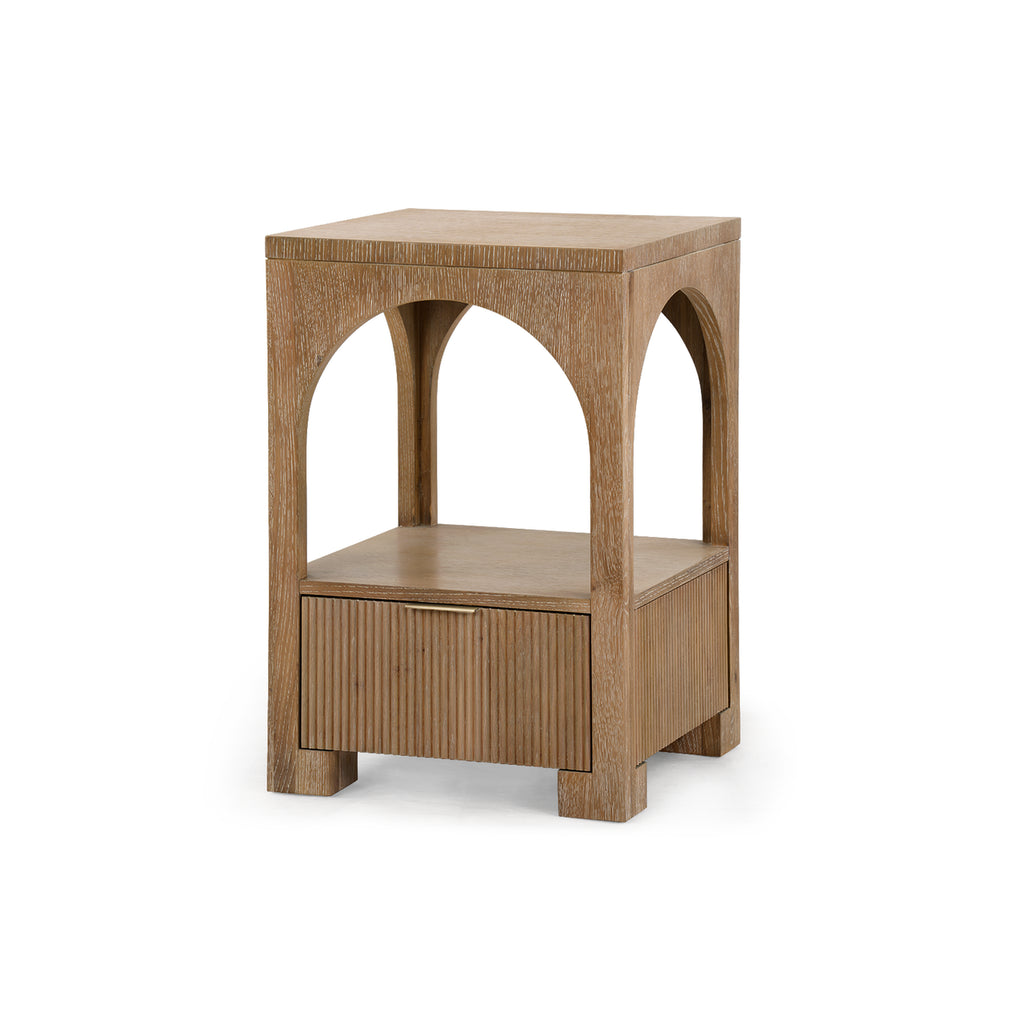 Arcadia 1-Drawer End Table in Soft Glow Oak - Noble Designs