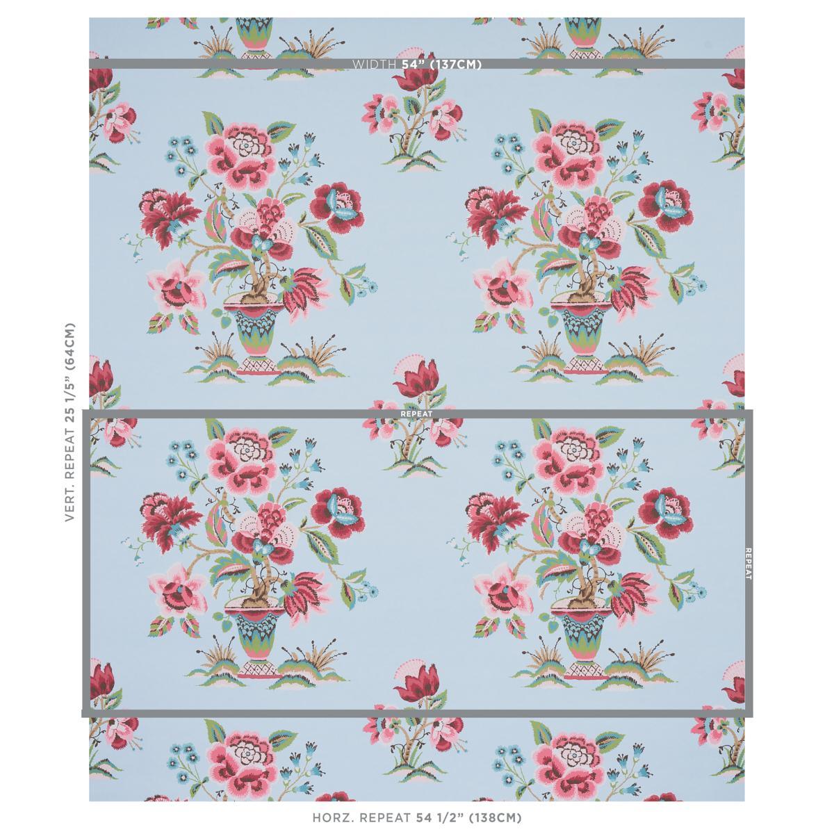 Ashford in Rose & Sky Wallpaper - Noble Designs