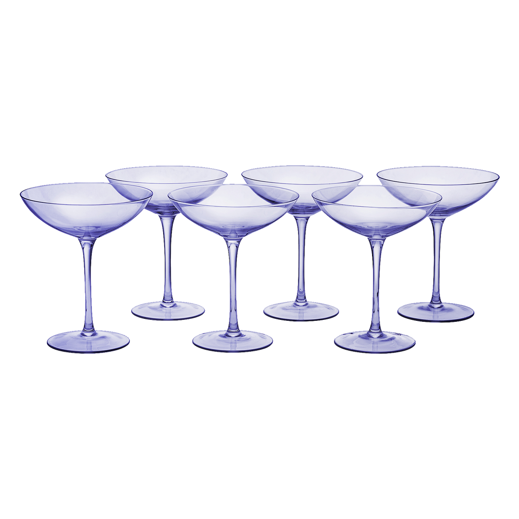 Lavender Champagne Coupes, Set of 6 - Noble Designs