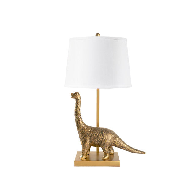Bruno Lamp With Shade 14-Inch White Linen, With Nickel - Noble Designs