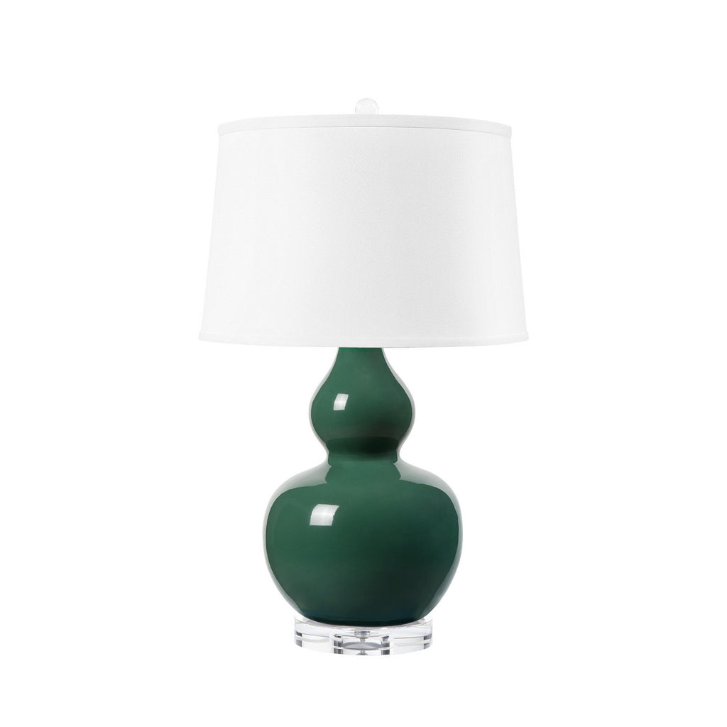 Devon Lamp With Shade 17 Inch White Linen, With Nickel - Noble Designs
