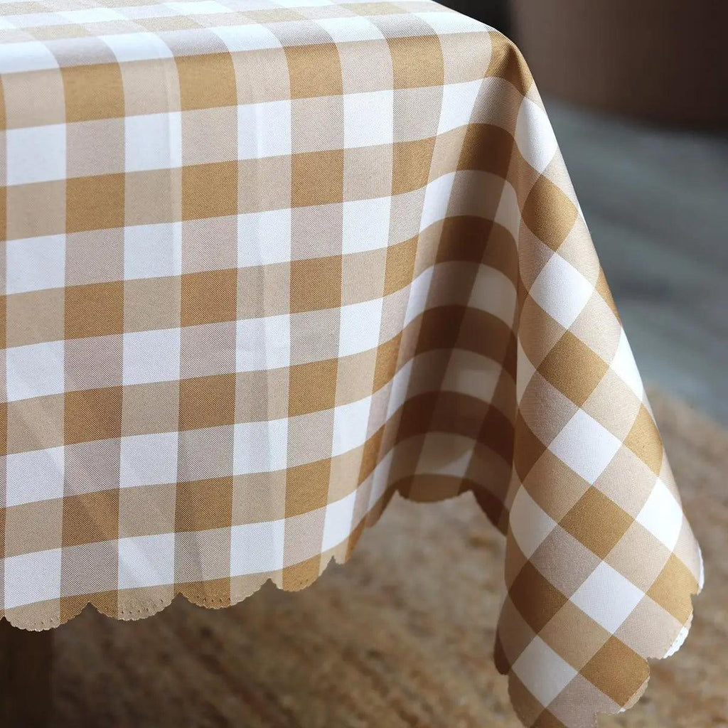 Gingham Check Scallop Edge Tablecloth - Noble Designs