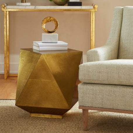 Hedron Side Table, Light Antique - Noble Designs