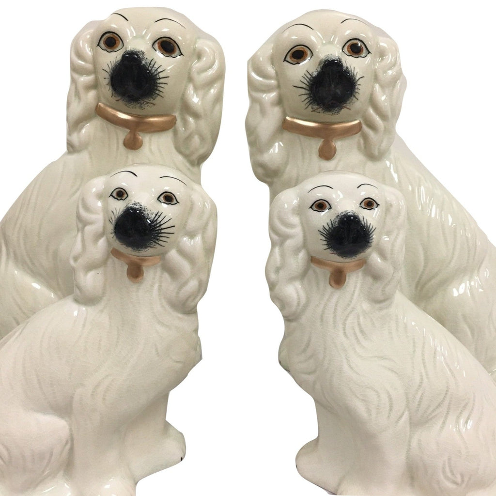Staffordshire Dogs in Ivory and Gold (2 Sizes) - Noble Designs