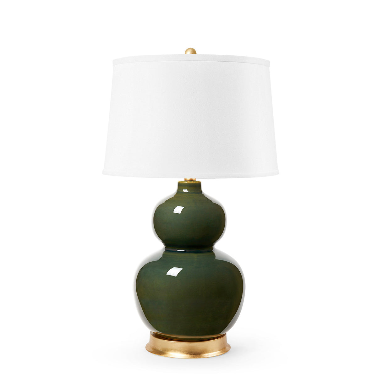 Olive Green Jade Lamp with Shade - Noble Designs