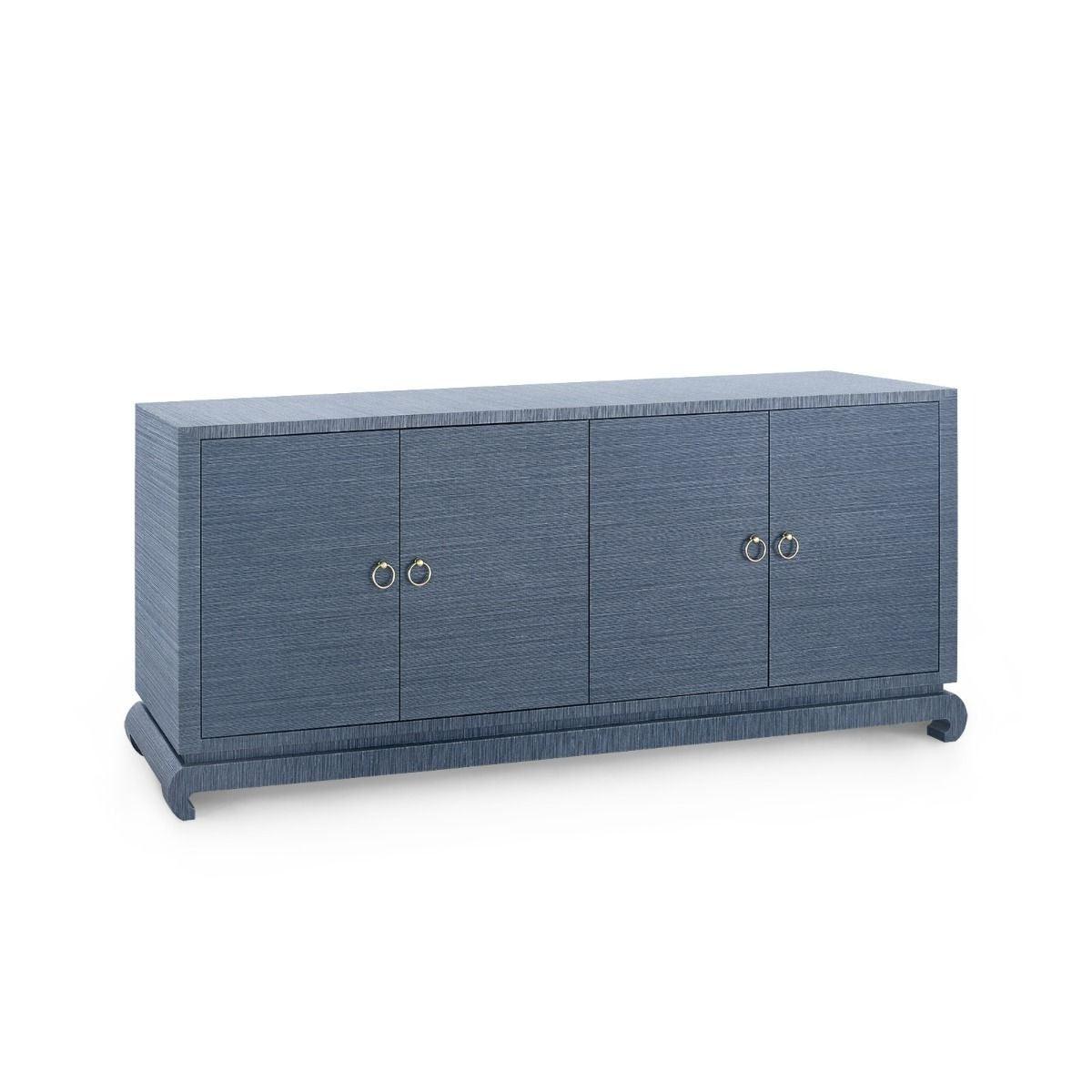 Meredith Extra Large 4-Door Cabinet in Navy Blue - Noble Workroom