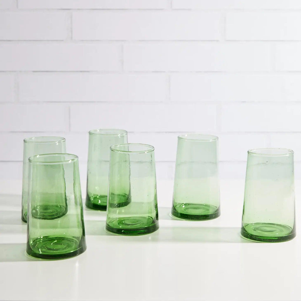 Moroccan Cone Glassware Large - Green - Noble Designs