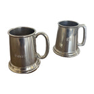 English Pewter Mugs with Monograms, Set of 2 - Noble Designs
