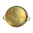 Brass Round Handle Tray with Filigree Edge - Noble Designs