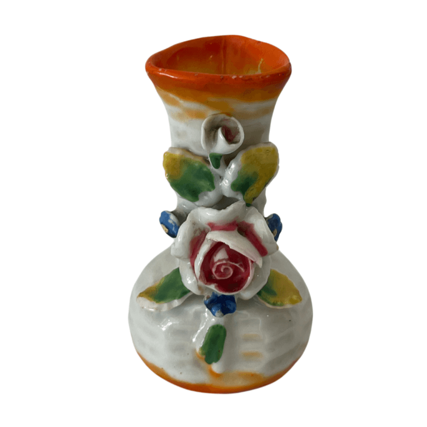 Porcelain Mini Bud Rose Floral Vase - Noble Workroom