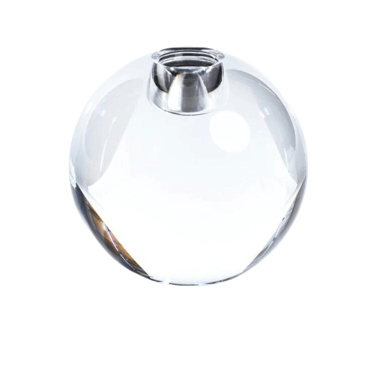 Round Crystal Glass Taper Holder - Noble Designs