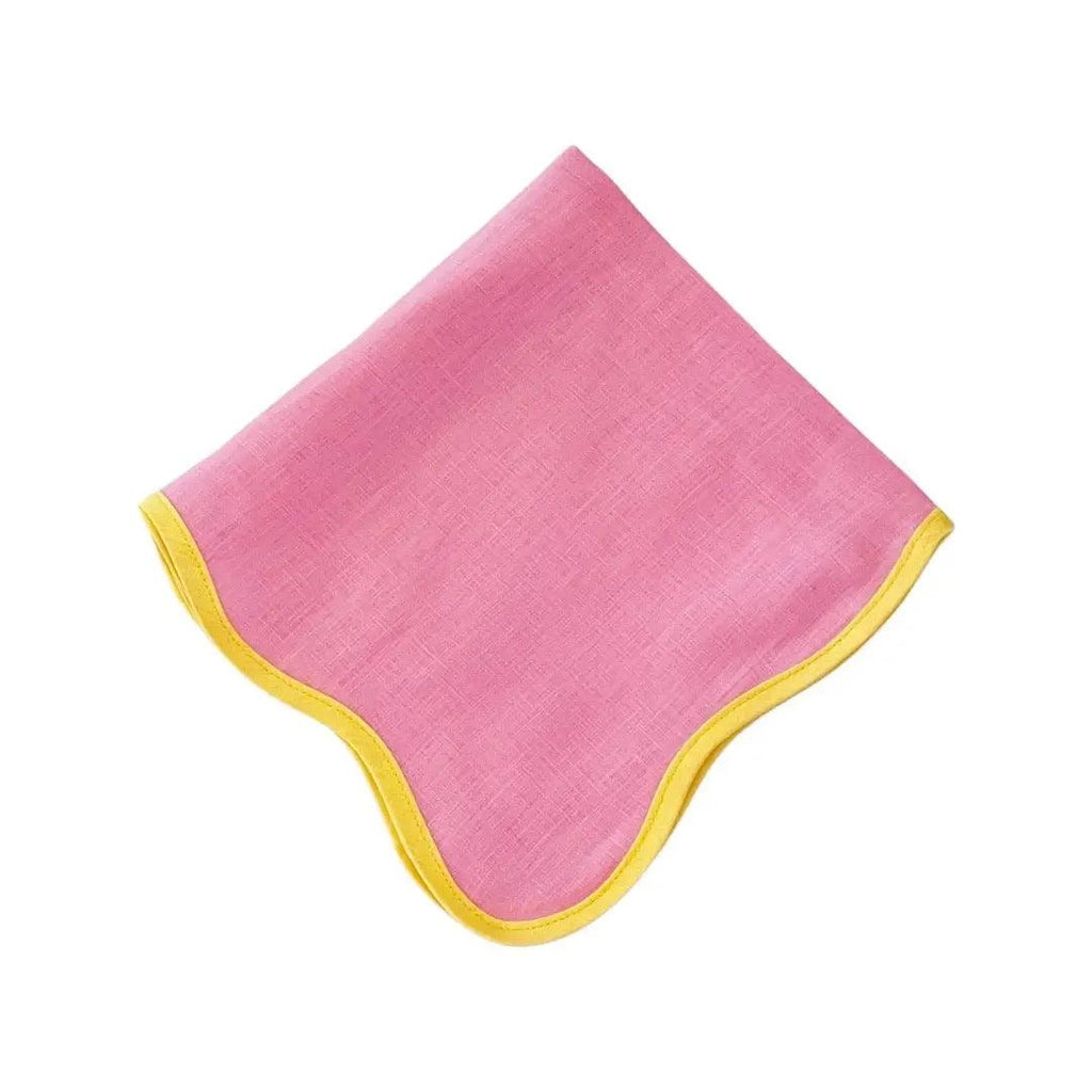Set of Four Wave Napkins, Pink Yellow - Noble Designs