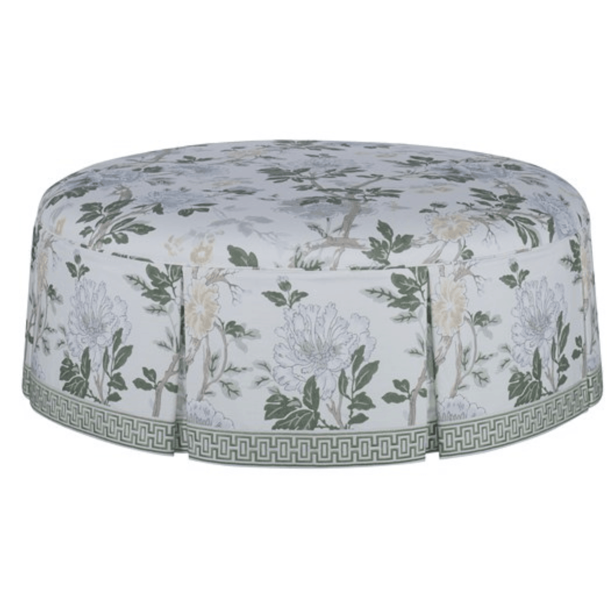 Studio C Round Skirted Ottoman - Noble Designs