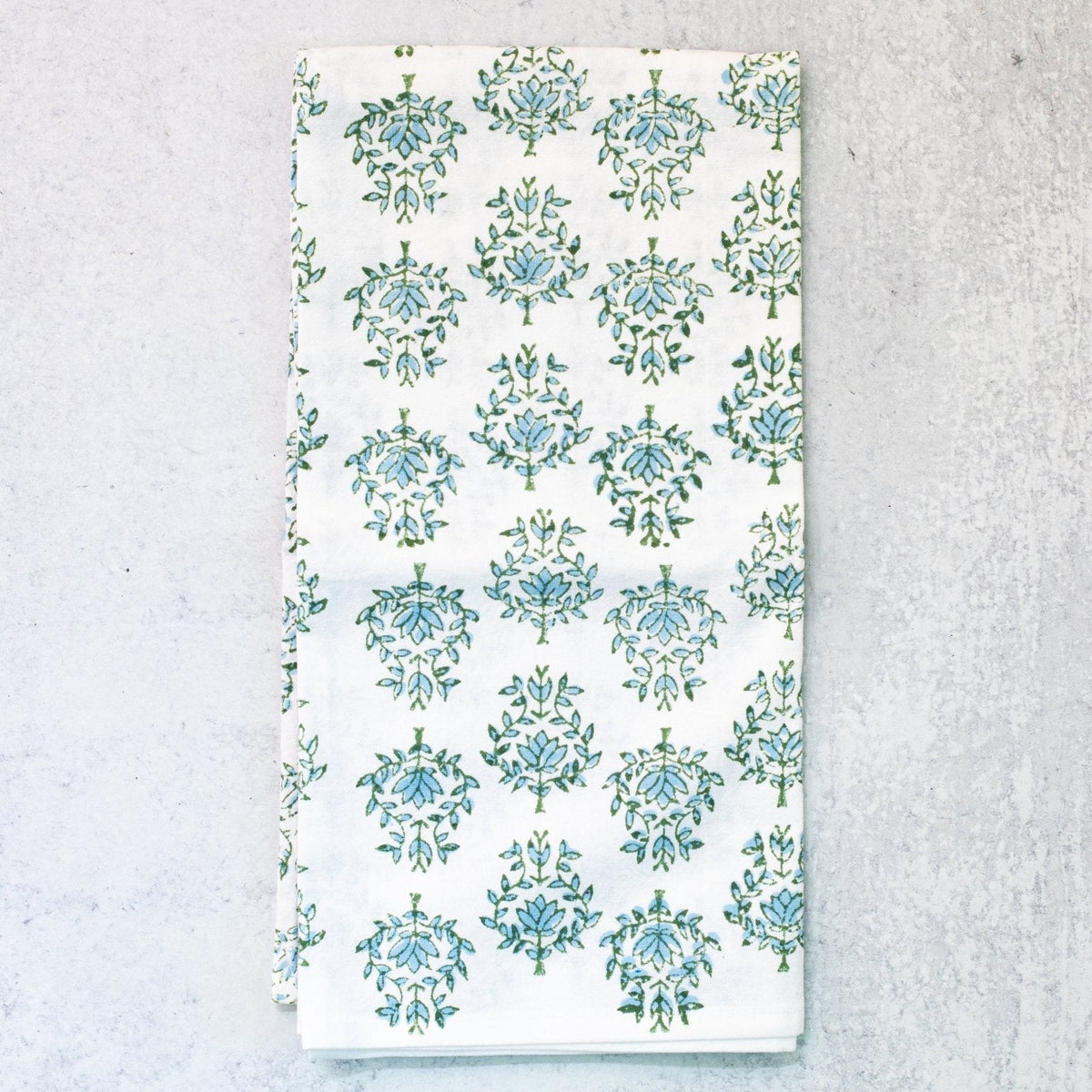 Tea Towel in Lotus, Sage & Uniform Blue - Noble Designs