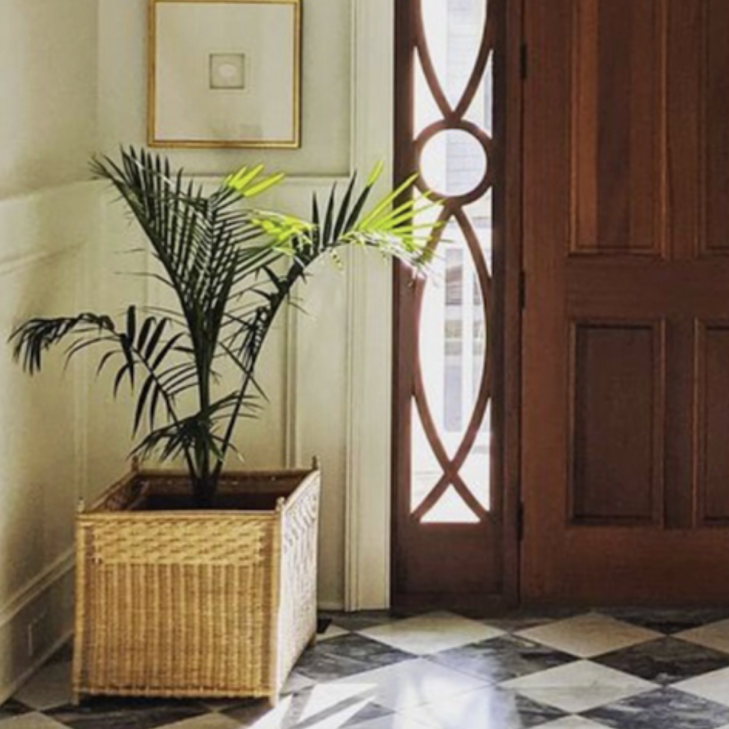 Jumbo Floor Natural Wicker Box Planter - Noble Designs