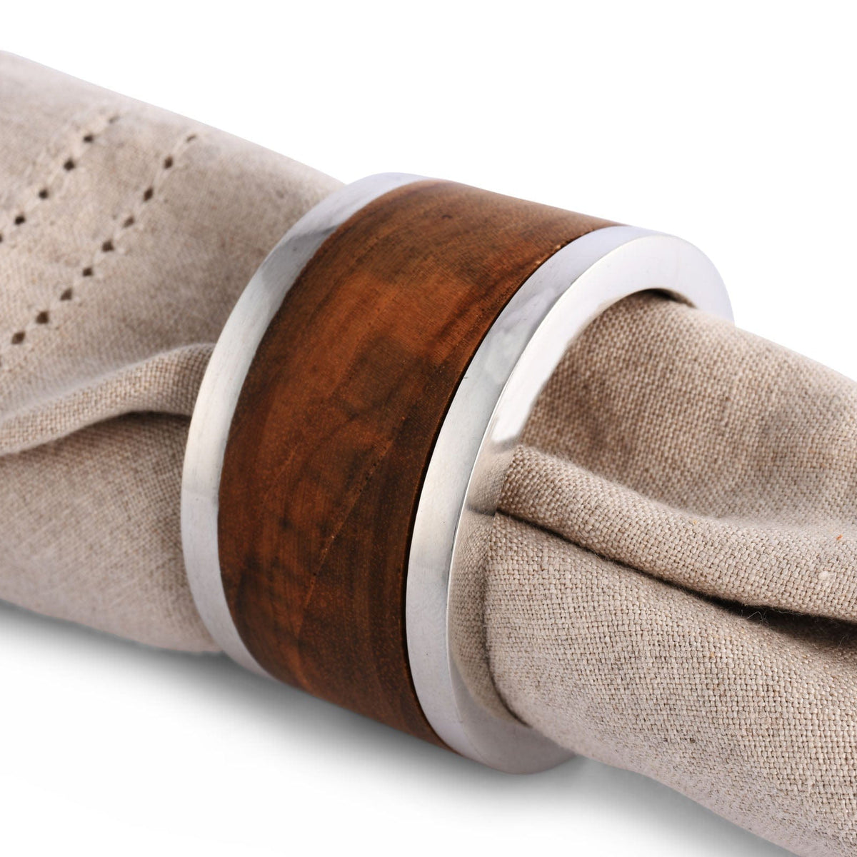 Modern Tribeca Teak Napkin Ring - Noble Designs