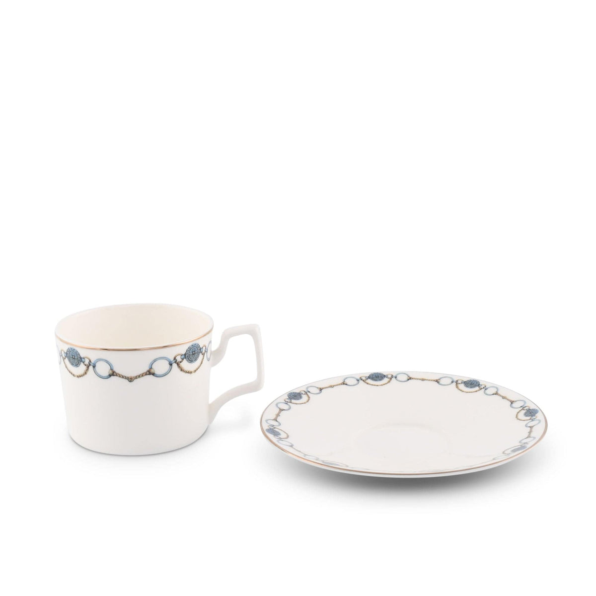Amarillo Concho Pattern Bone China Cup and Saucer - Noble Designs
