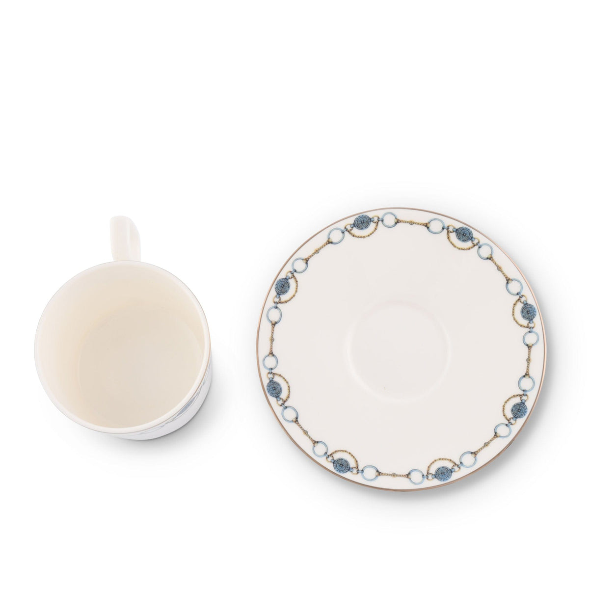 Amarillo Concho Pattern Bone China Cup and Saucer - Noble Designs